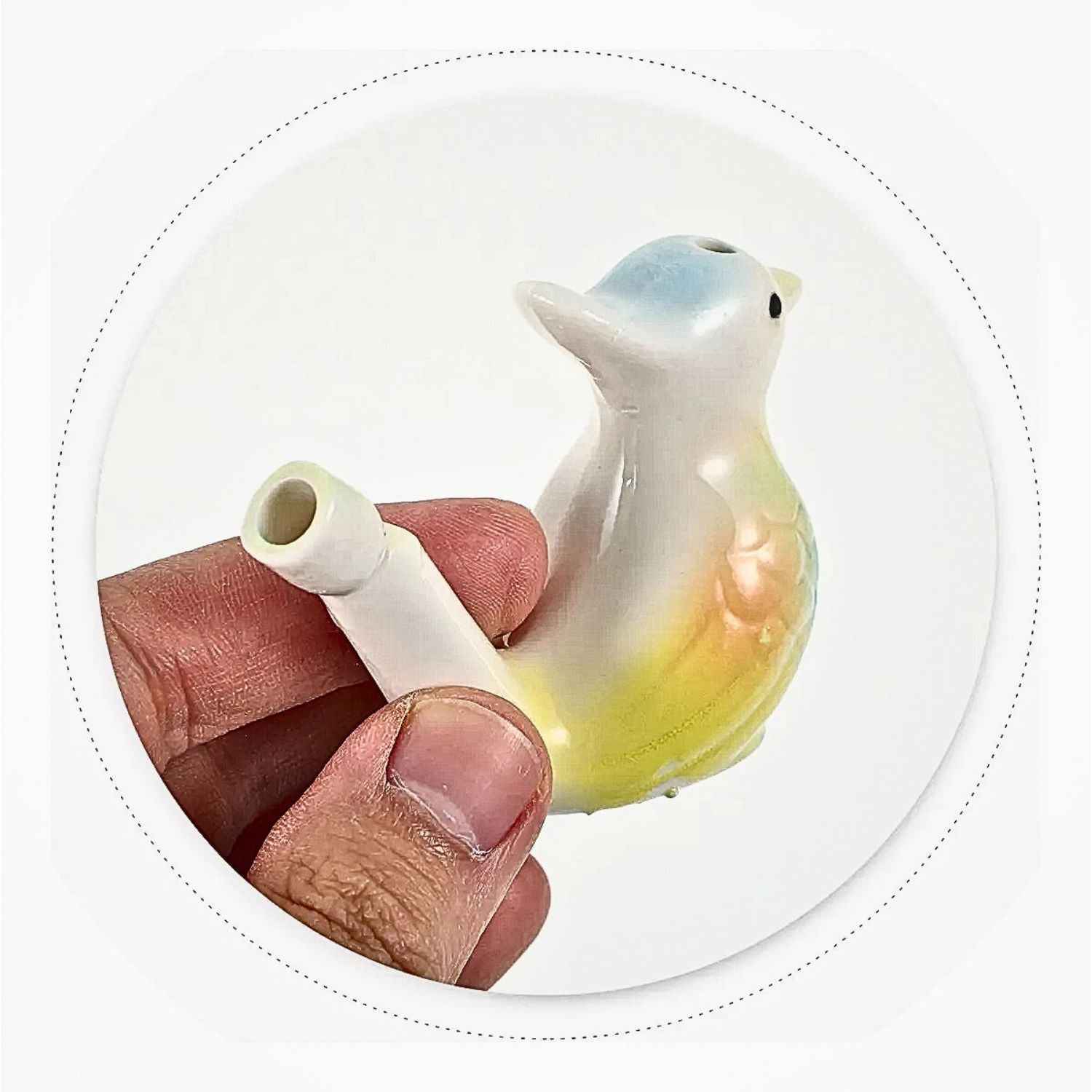 Ceramic Water Whistle Toy –Handmade Terracotta Animal figurative Instrument, Fill The Water and Blow The Bird for Different Sounds – Bird Whistle Music Toy - Image 3