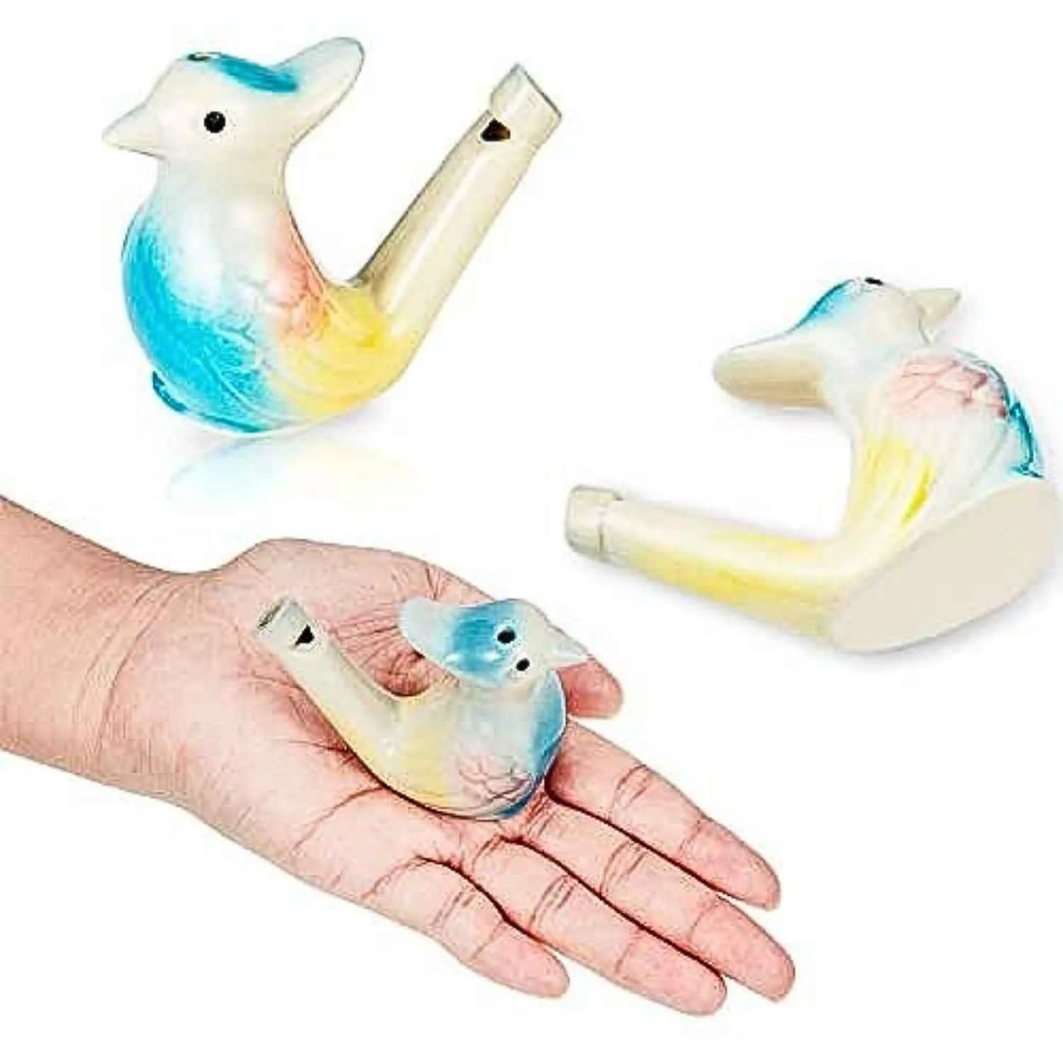Ceramic Water Whistle Toy –Handmade Terracotta Animal figurative Instrument, Fill The Water and Blow The Bird for Different Sounds – Bird Whistle Music Toy - Image 4