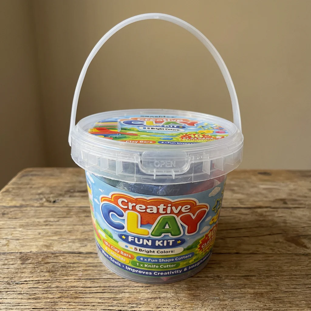 Crazinos Creative Clay Fun bucket for Kids | 10 Clay Bars (5 Colors × 2 Each) | 8 Moulds & 1 Knife | DIY Art & Craft Toy for Kids - Image 8