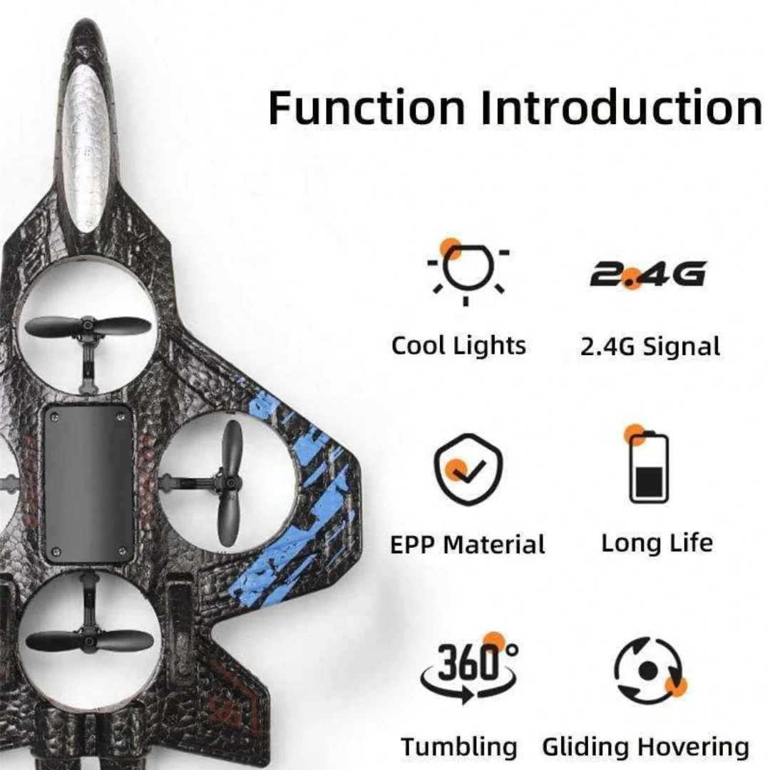 Crazinos RC Plane 2.4 GHz Remote Control Airplane for Kids, Fighter Jet Toy with LED Lights, 360 Degree Stunt Roll, Easy to Fly Stable Design - Image 3