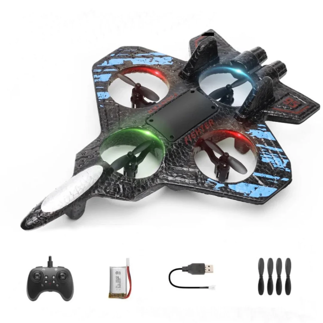 Crazinos RC Plane 2.4 GHz Remote Control Airplane for Kids, Fighter Jet Toy with LED Lights, 360 Degree Stunt Roll, Easy to Fly Stable Design - Image 5