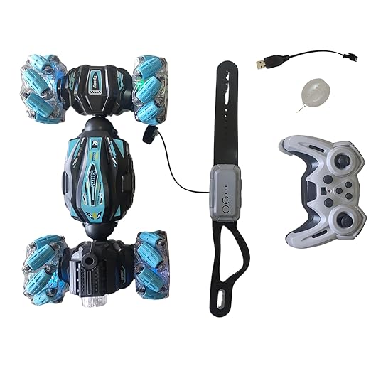 RC Stunt Car with Gesture Sensor, 2.4Ghz 4WD Double-Sided Off-Road Vehicle, 360 Degree Flips with Lights and Music for Kids Birthday Gift - Image 6