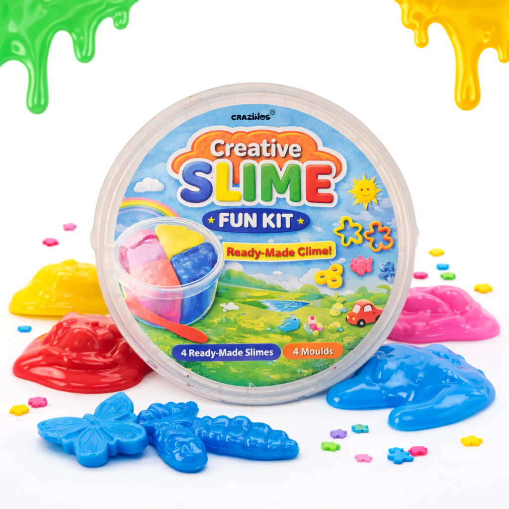Crazinos Kids Ready Made Slime | Bucket Set with Moulds Art Slime - Image 5