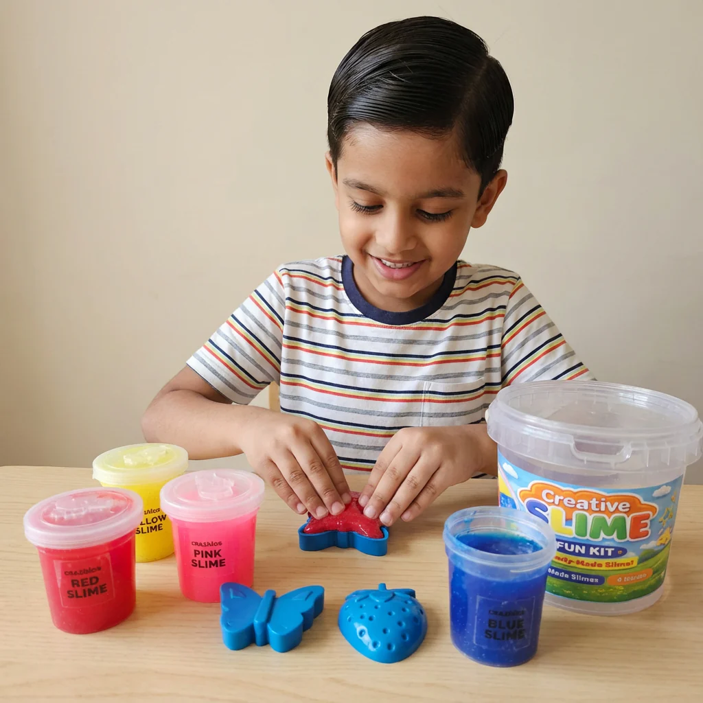 Crazinos Kids Ready Made Slime | Bucket Set with Moulds Art Slime - Image 7