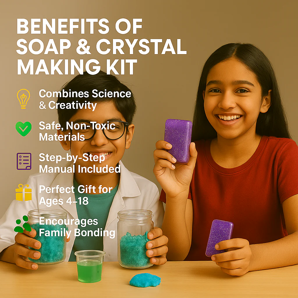 Science of Changes Soap & Crystal Making Kit for Kids |  for Boys and Girls Ages 4–18 | STEM Education Toy for School Projects, Learning & Birthday, Return Gifts - Image 3