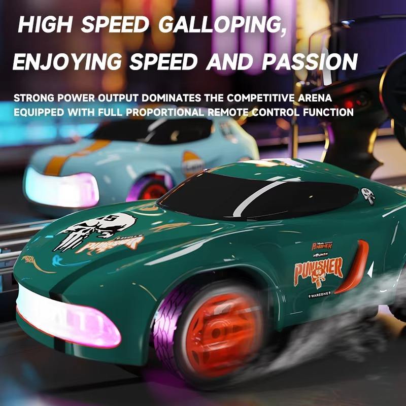 Desktop Remote Control Car | 2.4Ghz, 1:64 Scale | Best for Gift, Rc Cars, Remote Control Car Toy, Rc Drifting Cars, Interchangable Wheel Sleeves, 4 Light & 2 Speed Modes (MINI RC CAR) - Image 6