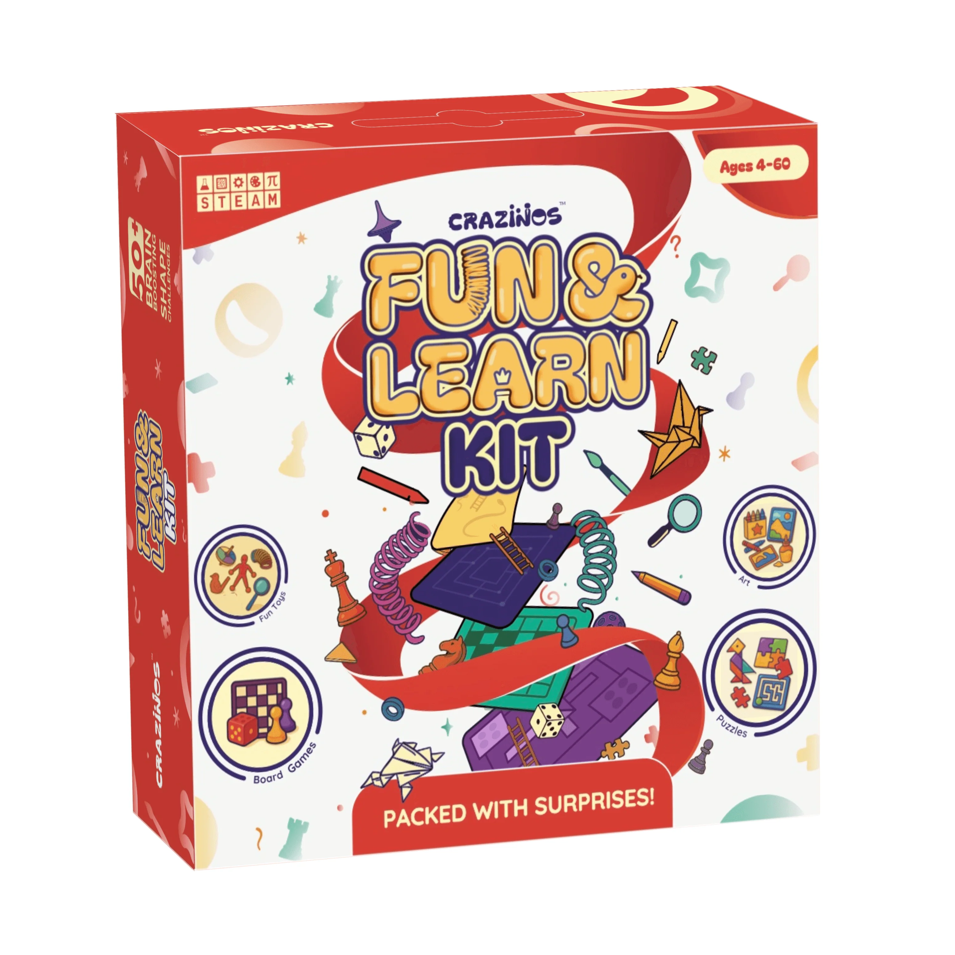 100 in 1 Fun & Learn Activity Kits | Board Games, DIYs, Art & many more | Perfect Gift for Girls & Boys of 4+ | Crazy XYZ - Image 11