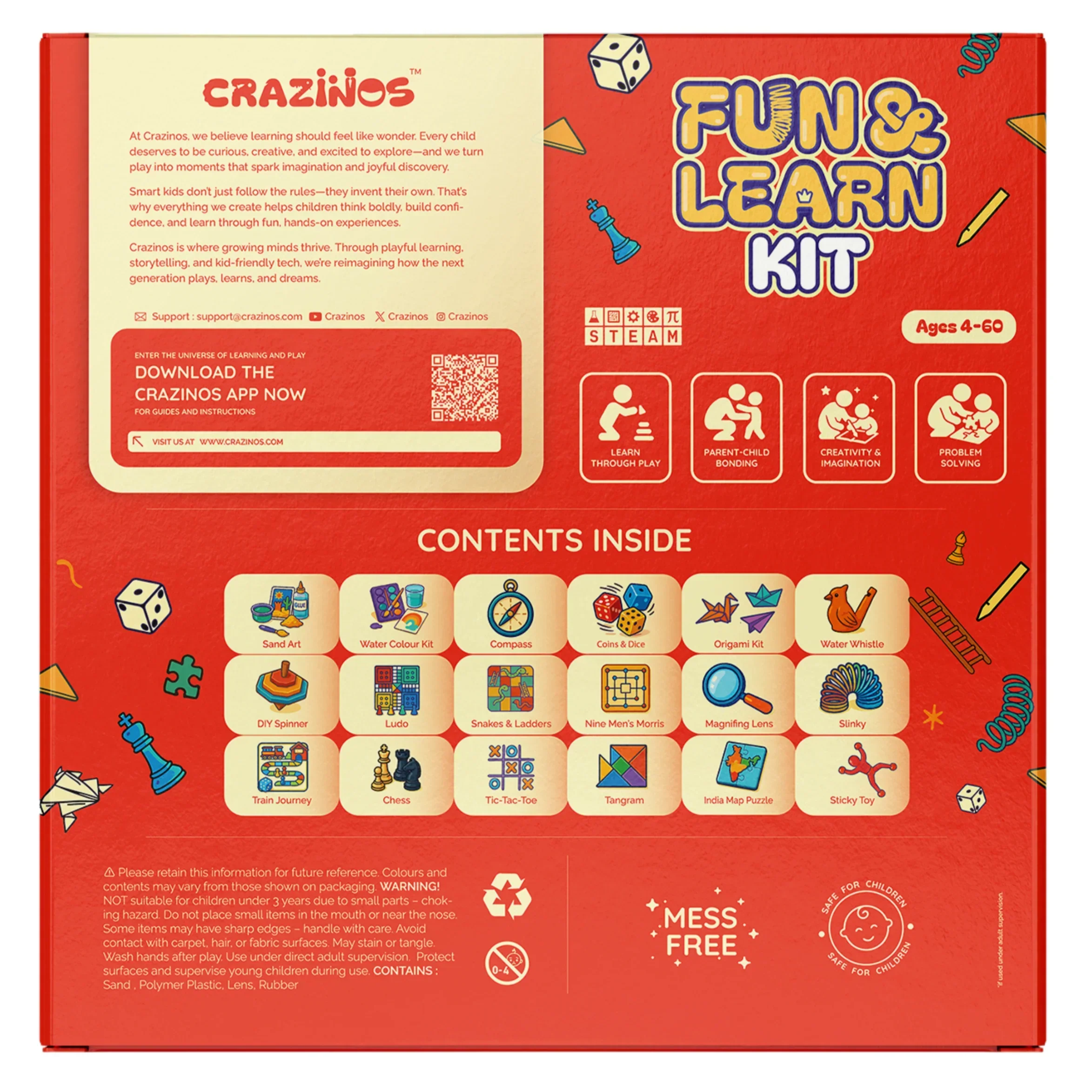 100 in 1 Fun & Learn Activity Kits | Board Games, DIYs, Art & many more | Perfect Gift for Girls & Boys of 4+ | Crazy XYZ - Image 12