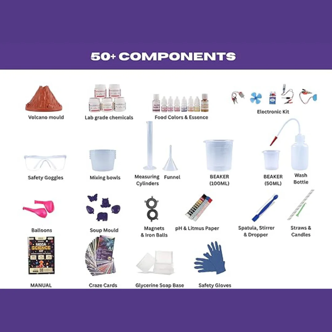 Mega Science Kit | School Projects |For 3 to 4 Learners | Ages 4 to 16| 200+ experiments and funfacts | from Crazy XYZ - Image 3