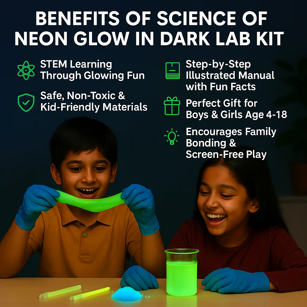 Science of Neon Glow In Dark Lab Kit | 10+ DIY Experiments & Fun Activities for Boys and Girls Ages 4–18 | STEM Education Toy for School Projects & Birthday, Return Gifts | from Crazy XYZ - Image 4