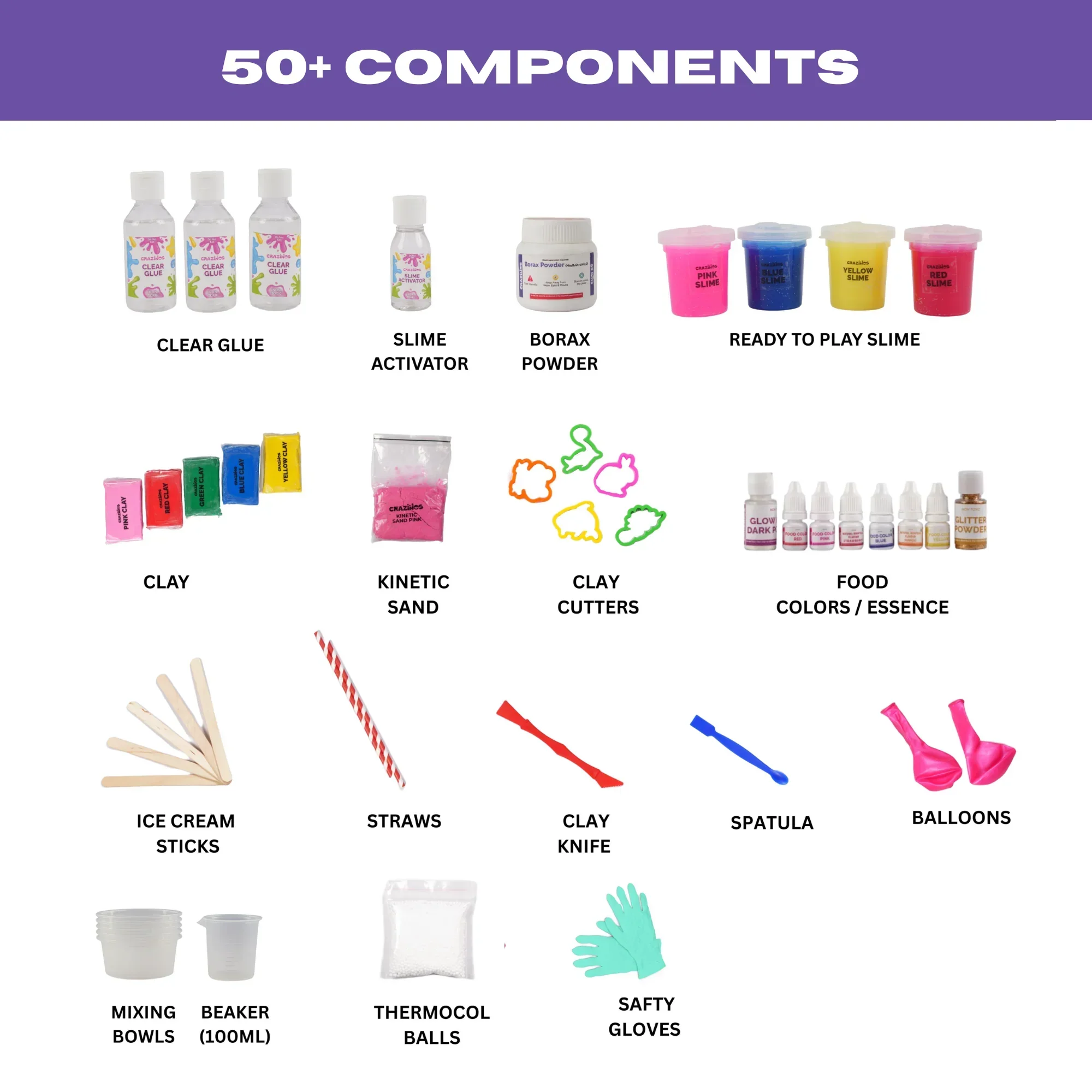 3 in 1 Slime, Sand and Clay Kit | 100+ Hands-On STEM & Sensory Activities | For 3–4 Learners | Kids Age 4–16 | By Crazy XYZ - Image 4