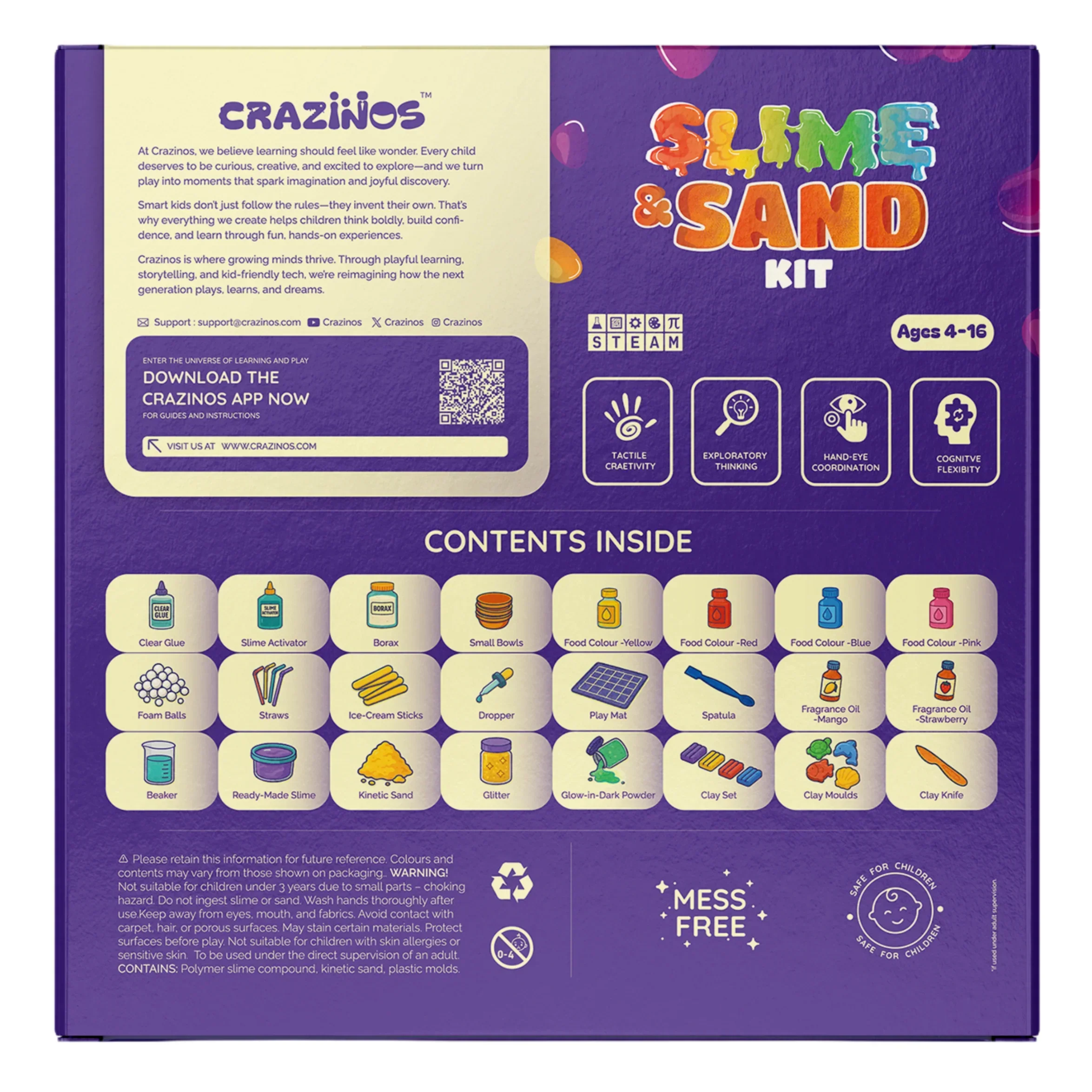 3 in 1 Slime, Sand and Clay Kit | 100+ Hands-On STEM & Sensory Activities | For 3–4 Learners | Kids Age 4–16 | By Crazy XYZ - Image 8